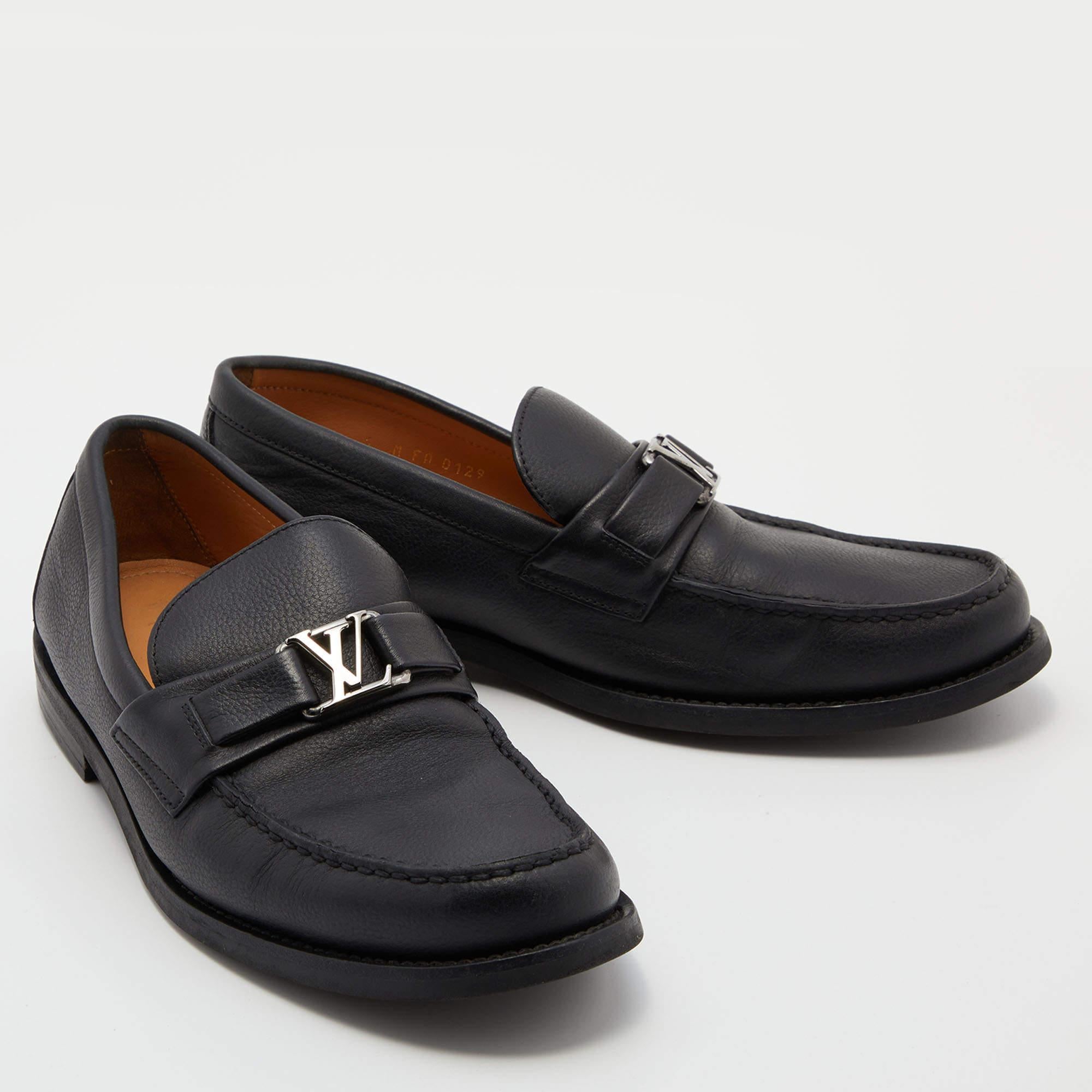 Louis Vuitton Black Leather Major Slip On Loafers Size 40 1