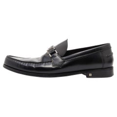 Louis Vuitton Black Leather Major Slip On Loafers Size 44.5