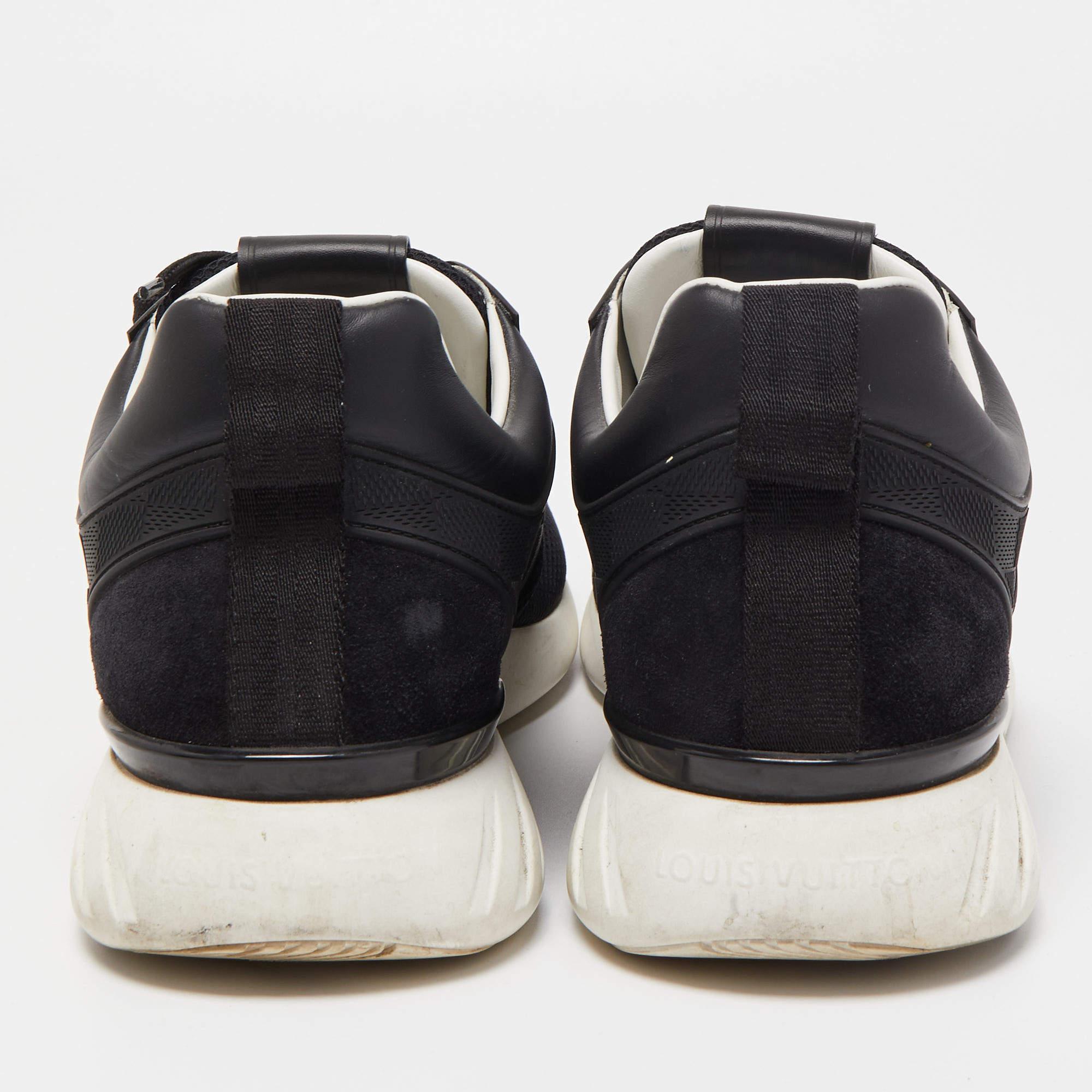 Louis Vuitton Black Leather & Mesh Fastlane Sneakers Size 41.5 1