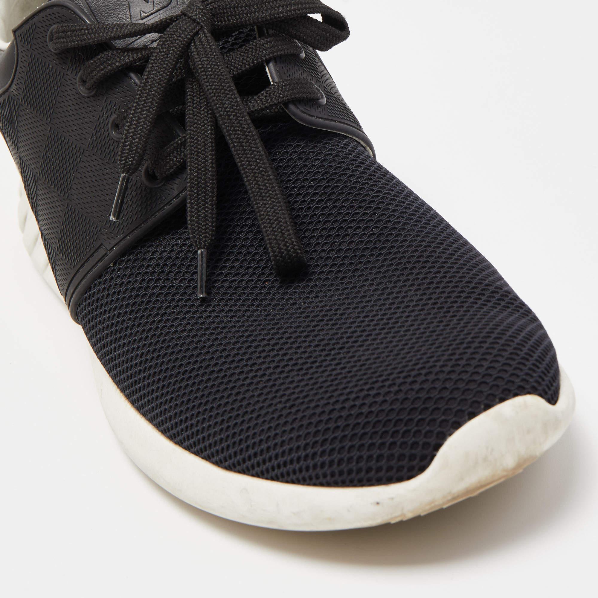 Louis Vuitton Black Leather & Mesh Fastlane Sneakers Size 41.5 3