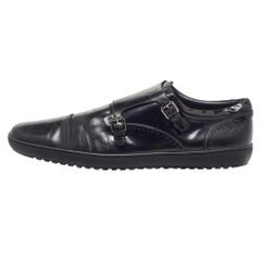 Louis Vuitton Black Leather Monk Strap Loafers Size 46