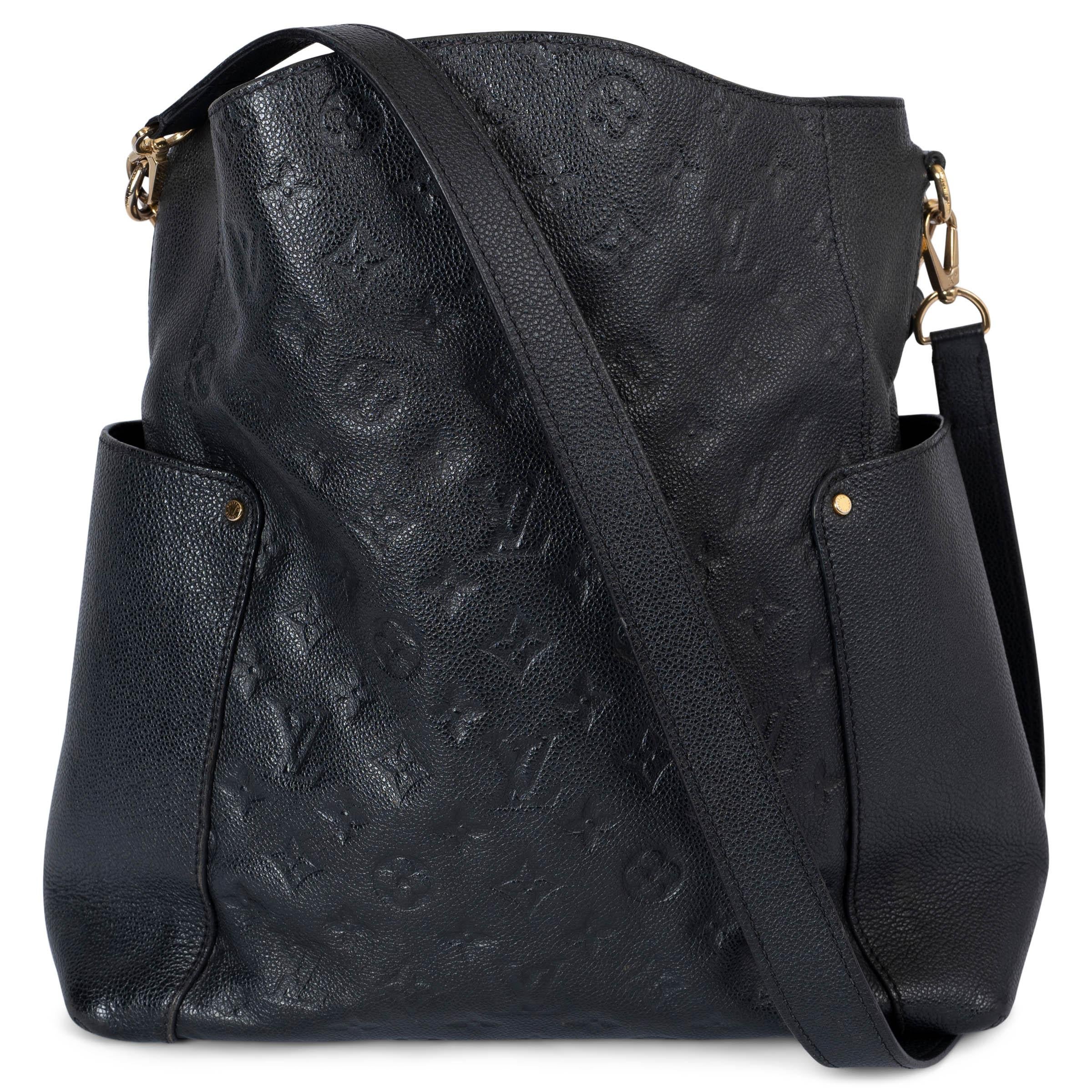 Nero LOUIS VUITTON Borsa a spalla in pelle nera Monogram Empreinte BAGATELL in vendita