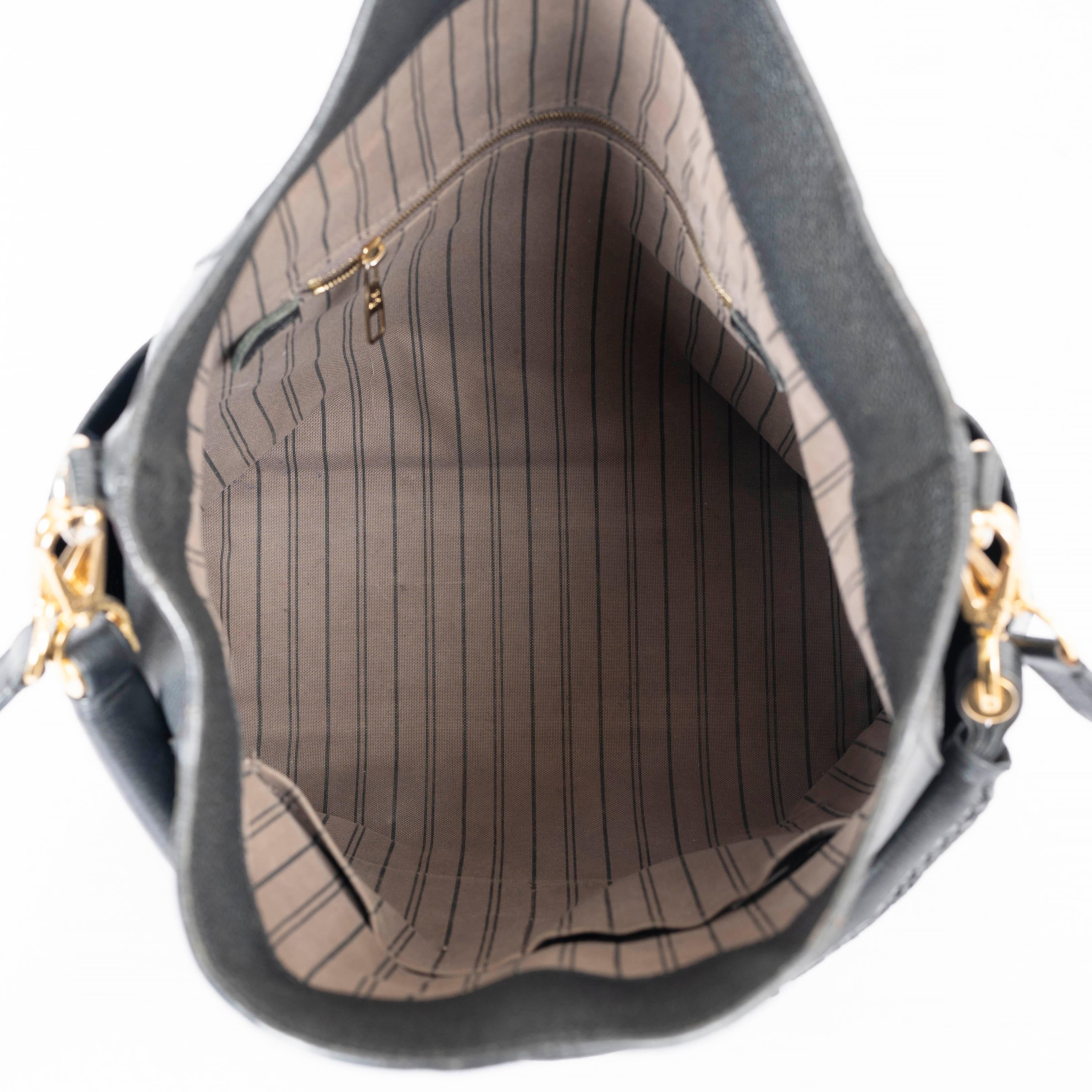 Donna LOUIS VUITTON Borsa a spalla in pelle nera Monogram Empreinte BAGATELL in vendita