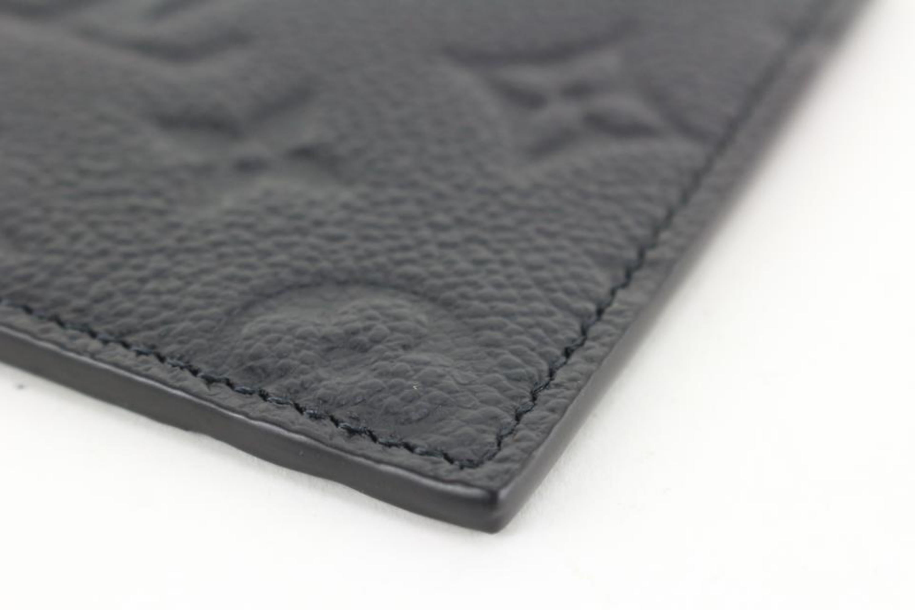 Women's Louis Vuitton Black Leather Monogram Empreinte Felicie Zip Pouch Insert 6lk712s
