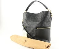 Louis Vuitton Black Leather Monogram Empreinte Melie Hobo Bag 325LV0L