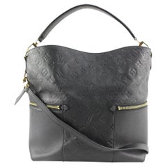 Louis Vuitton Black Leather Monogram Empreinte Melie Hobo Bag 325LV0L