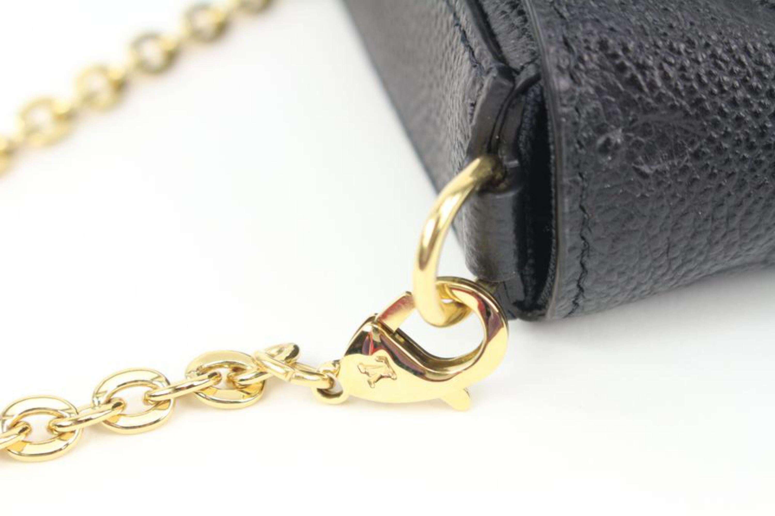 Louis Vuitton Black Leather Monogram Empreinte Pochette Felicie Crossbody 1