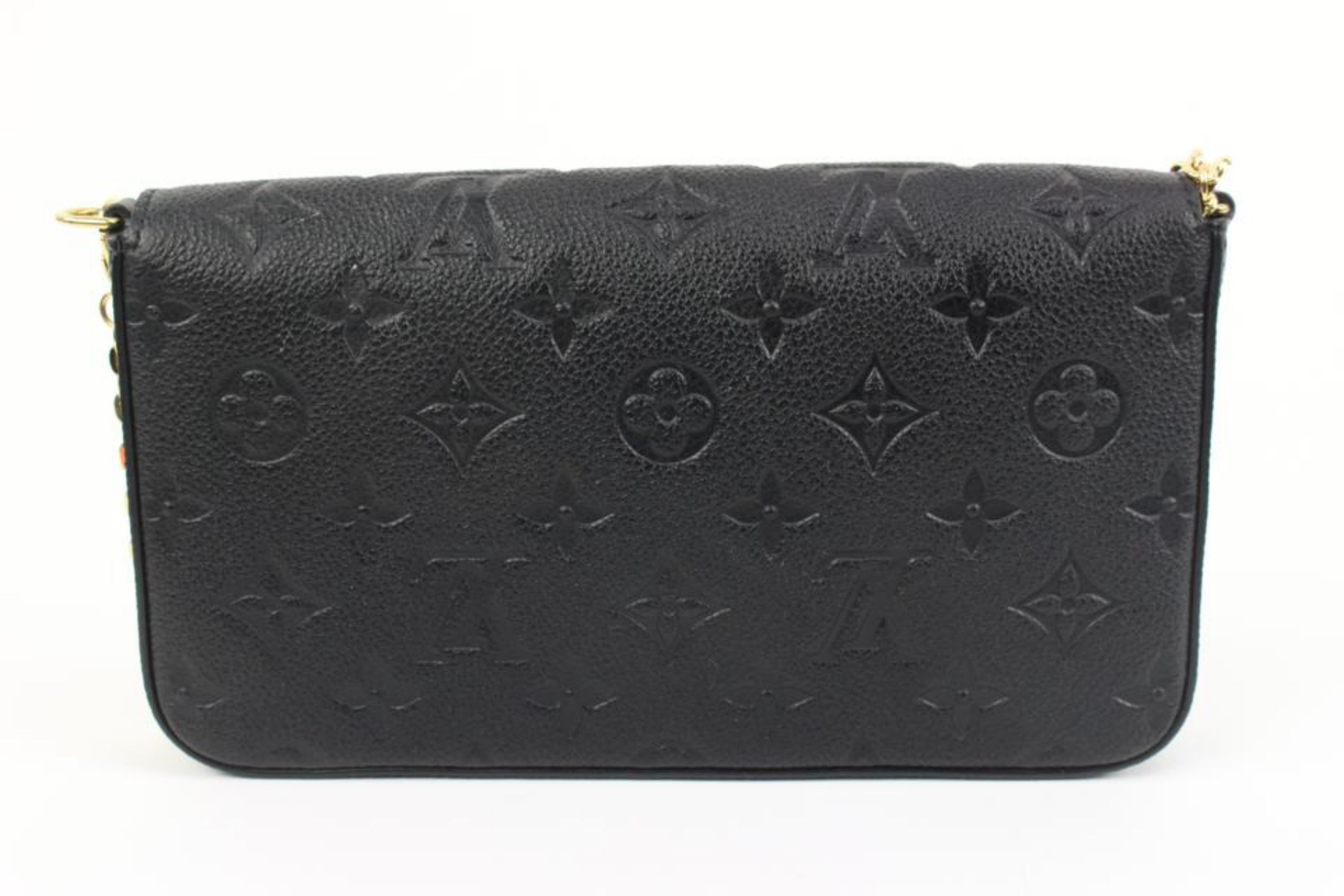 Louis Vuitton Black Leather Monogram Empreinte Pochette Felicie Crossbody 2