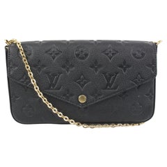 Schwarzes Leder Monogramm Empreinte Pochette Felicie Crossbody von Louis Vuitton  