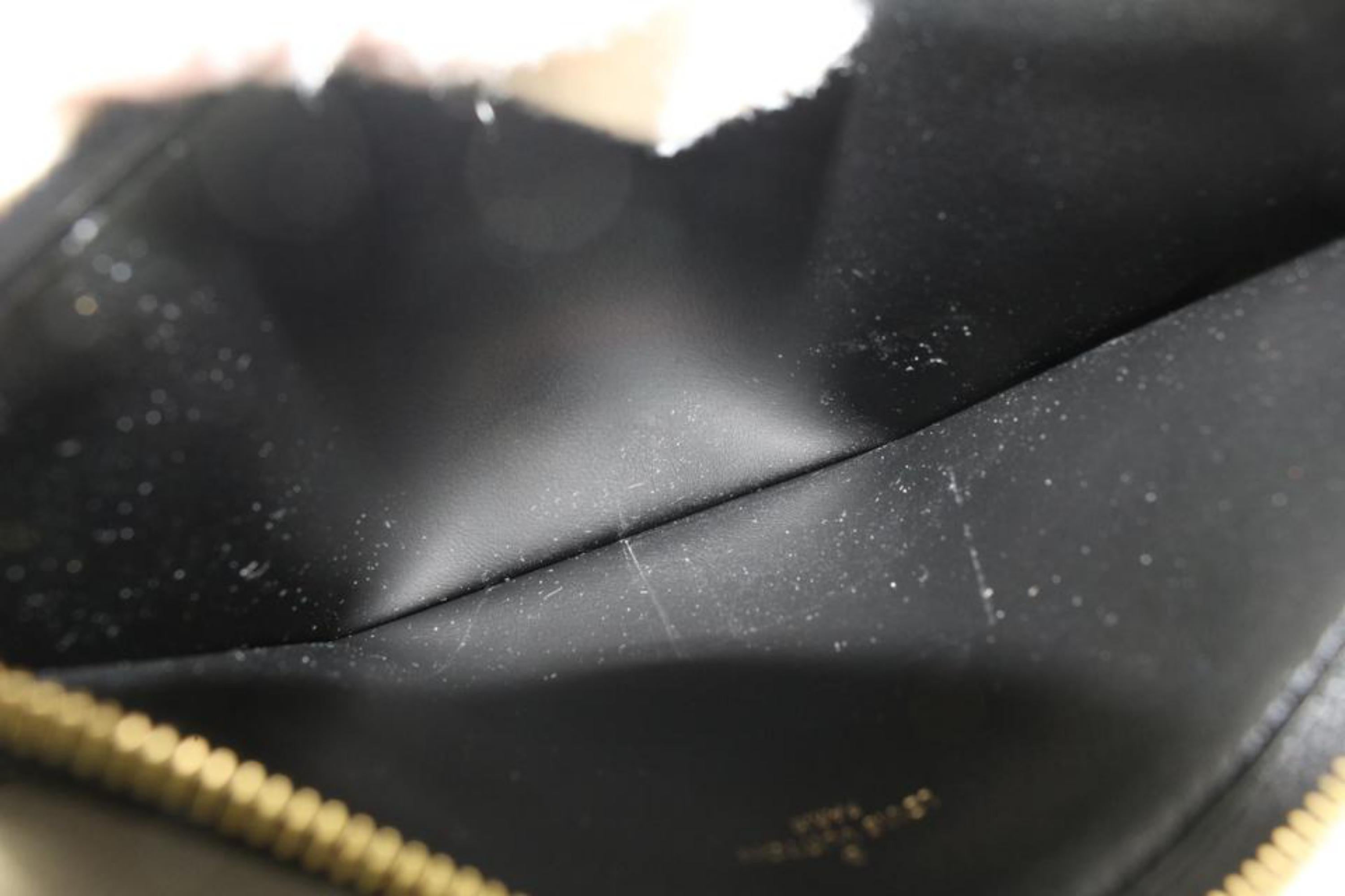 Women's Louis Vuitton Black Leather Monogram Empreinte Pochette Zip Felicie Insert 33lv2