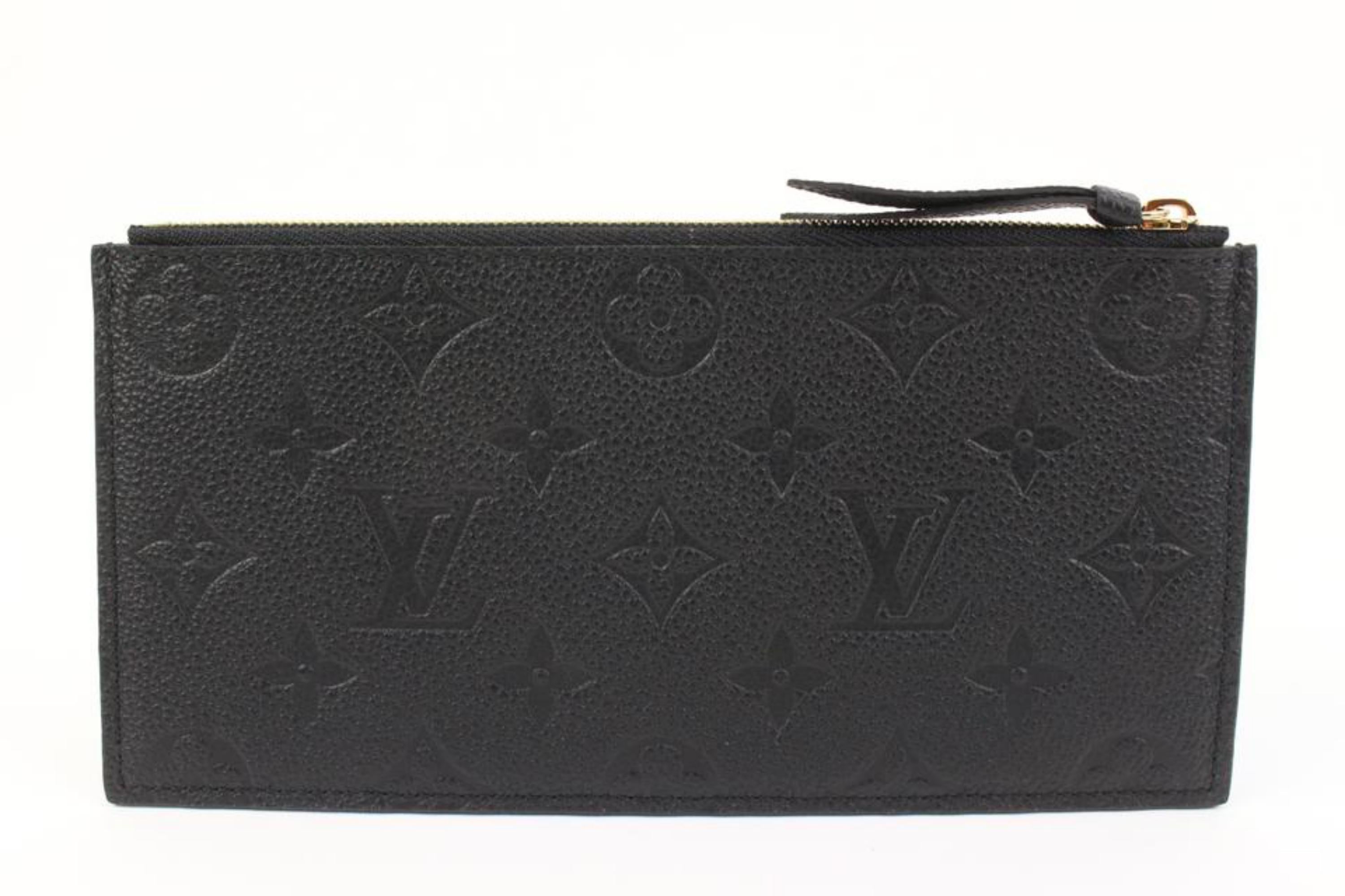 Louis Vuitton Black Leather Monogram Empreinte Pochette Zip Felicie Insert 33lv2 3