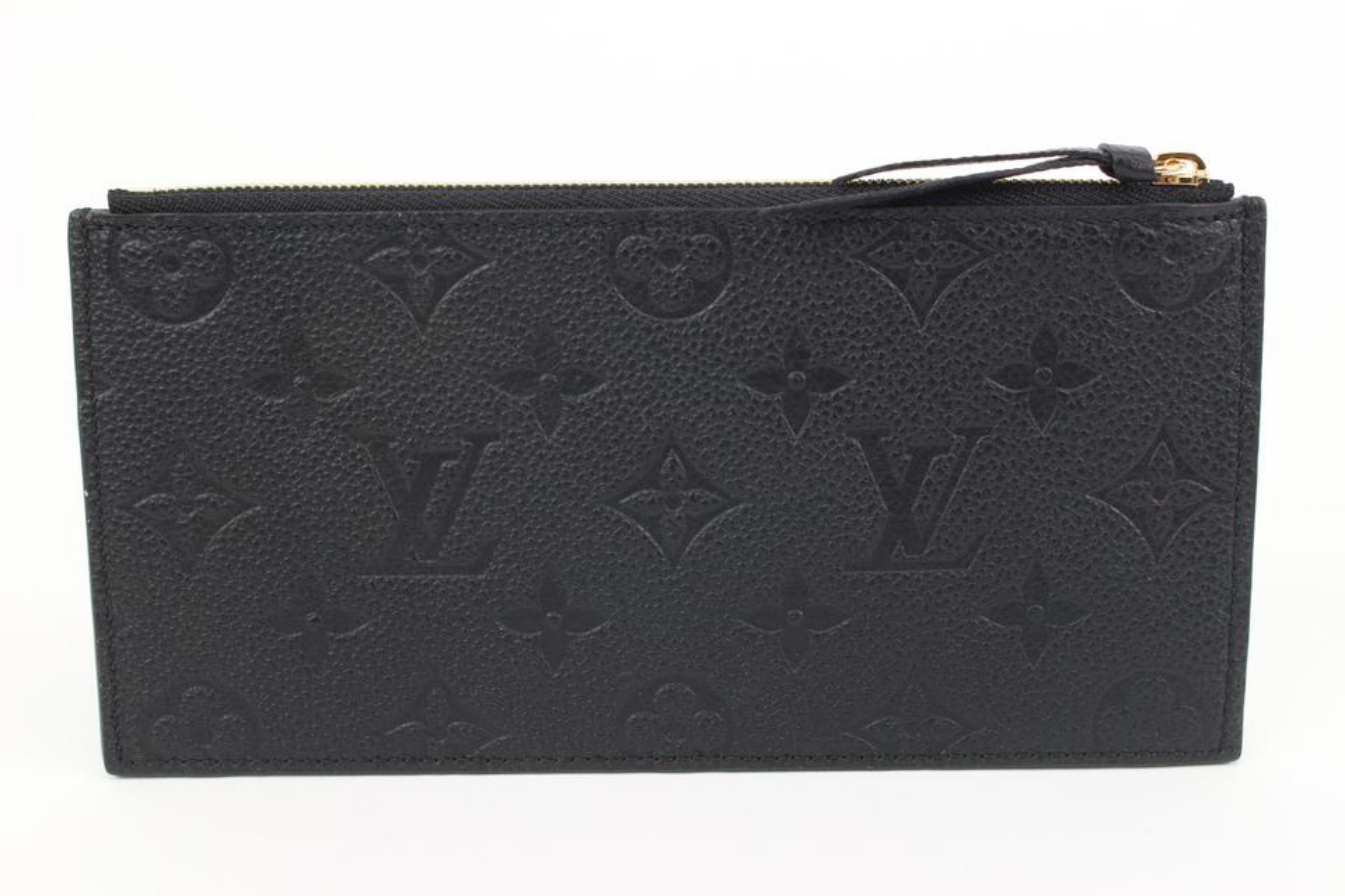 Louis Vuitton Black Leather Monogram Empreinte Zip Pouch Felicie Insert 59lk322s 2