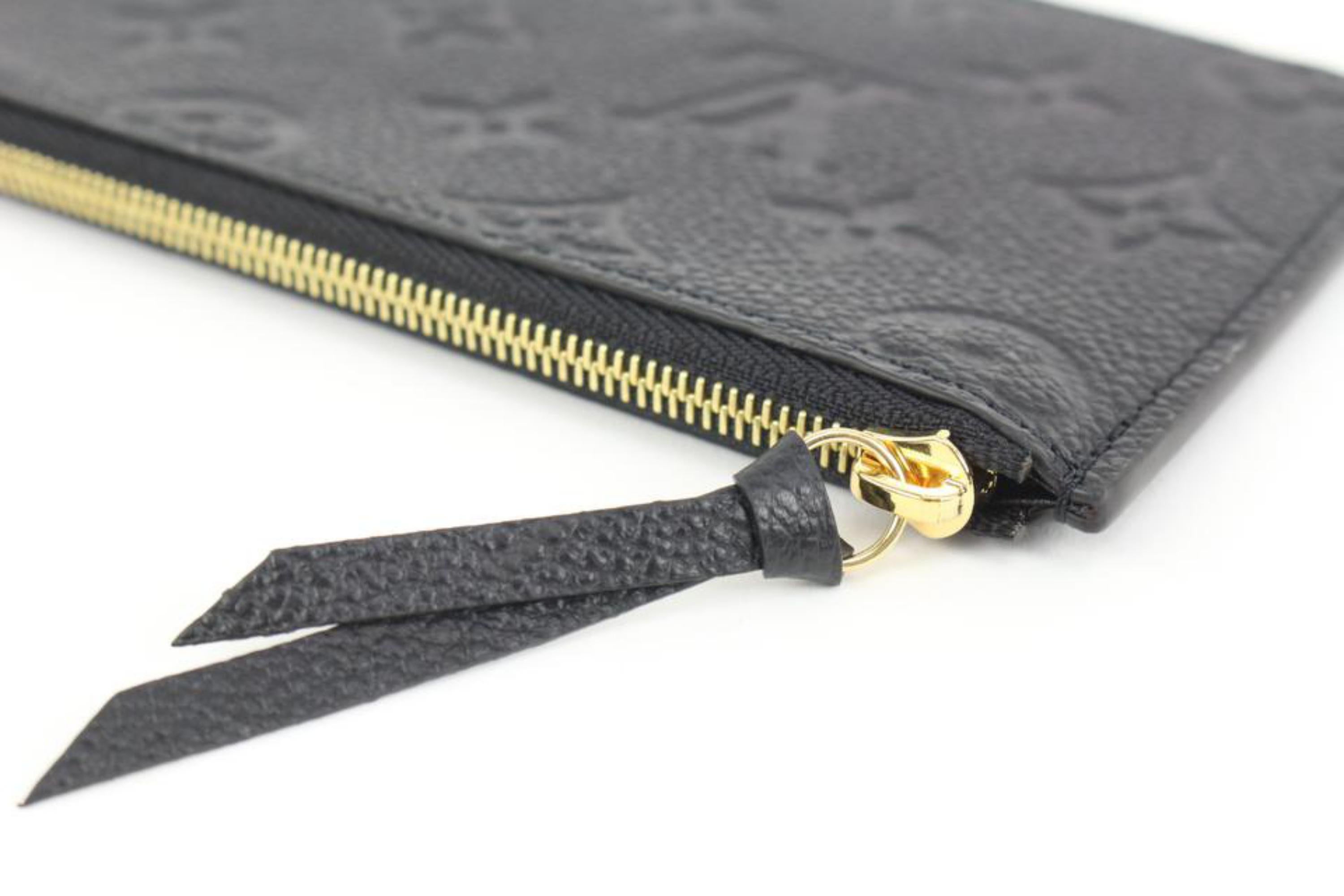 Louis Vuitton Black Leather Monogram Empreinte Zip Pouch Felicie Insert 59lk322s 3