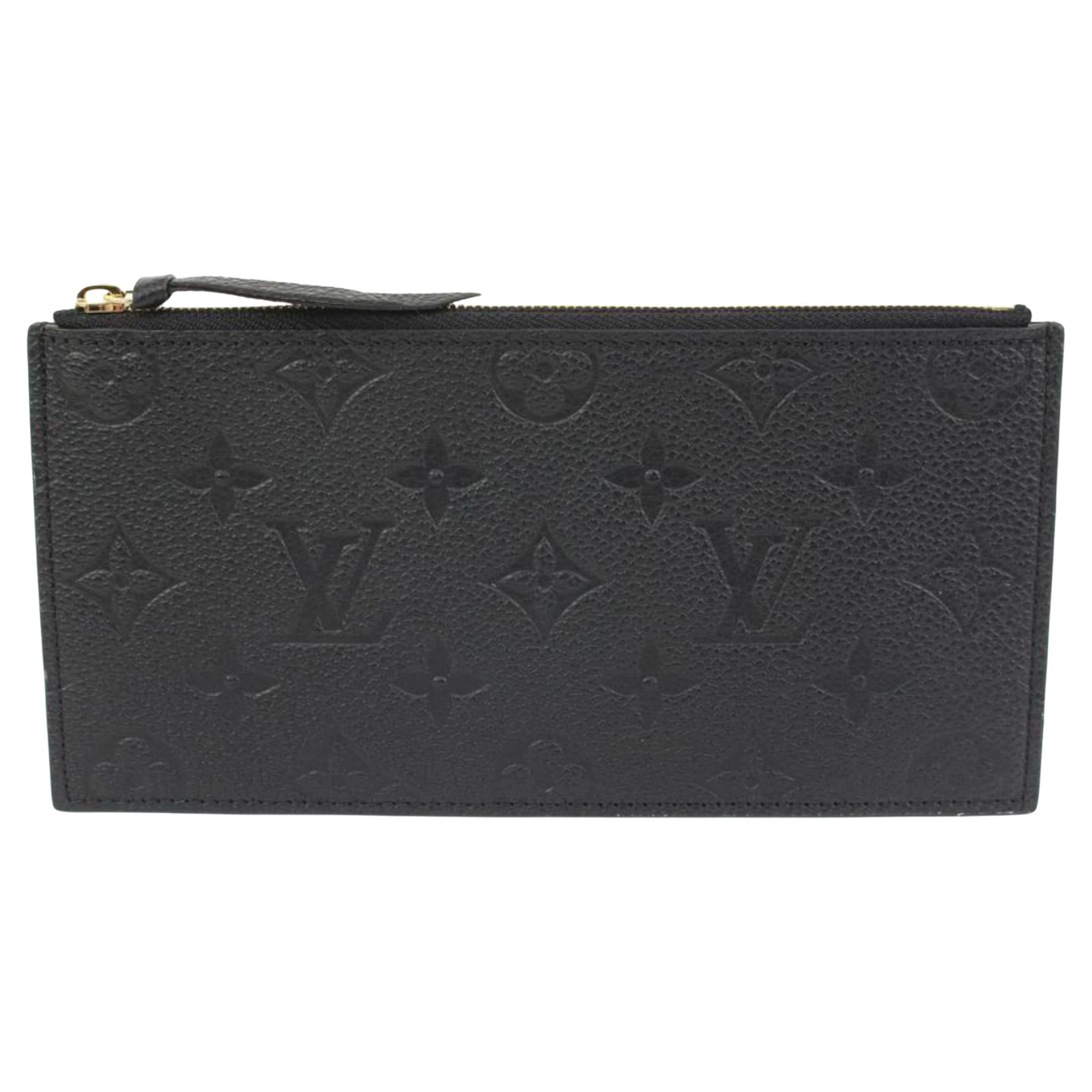 Louis Vuitton Black Leather Monogram Empreinte Zip Pouch Felicie Insert 59lk322s
