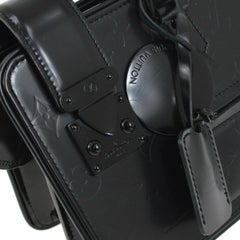 Louis Vuitton Black Leather Monogram Evening Triangle Top Handle Satchel