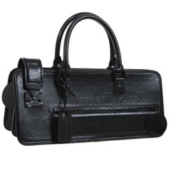 Louis Vuitton Black Leather Monogram Evening Triangle Top Handle Satchel