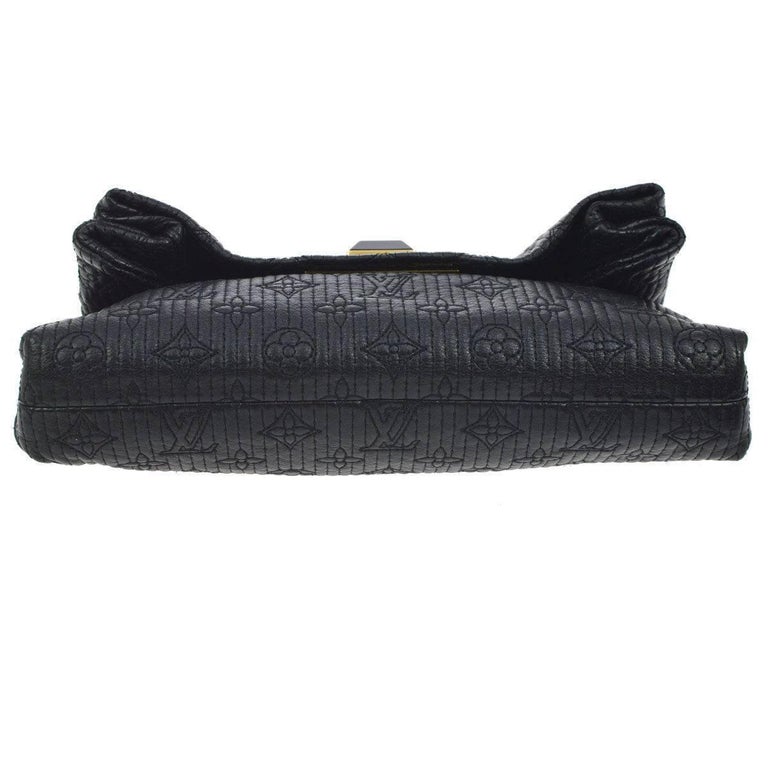 Louis Vuitton Monogram Black Satin 2in1 Evening Clutch Flap Chain