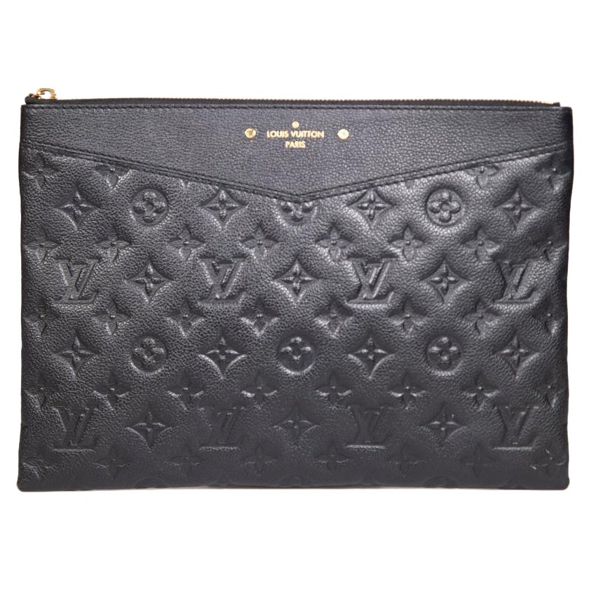 Louis Vuitton Black Leather Monogram Pouch