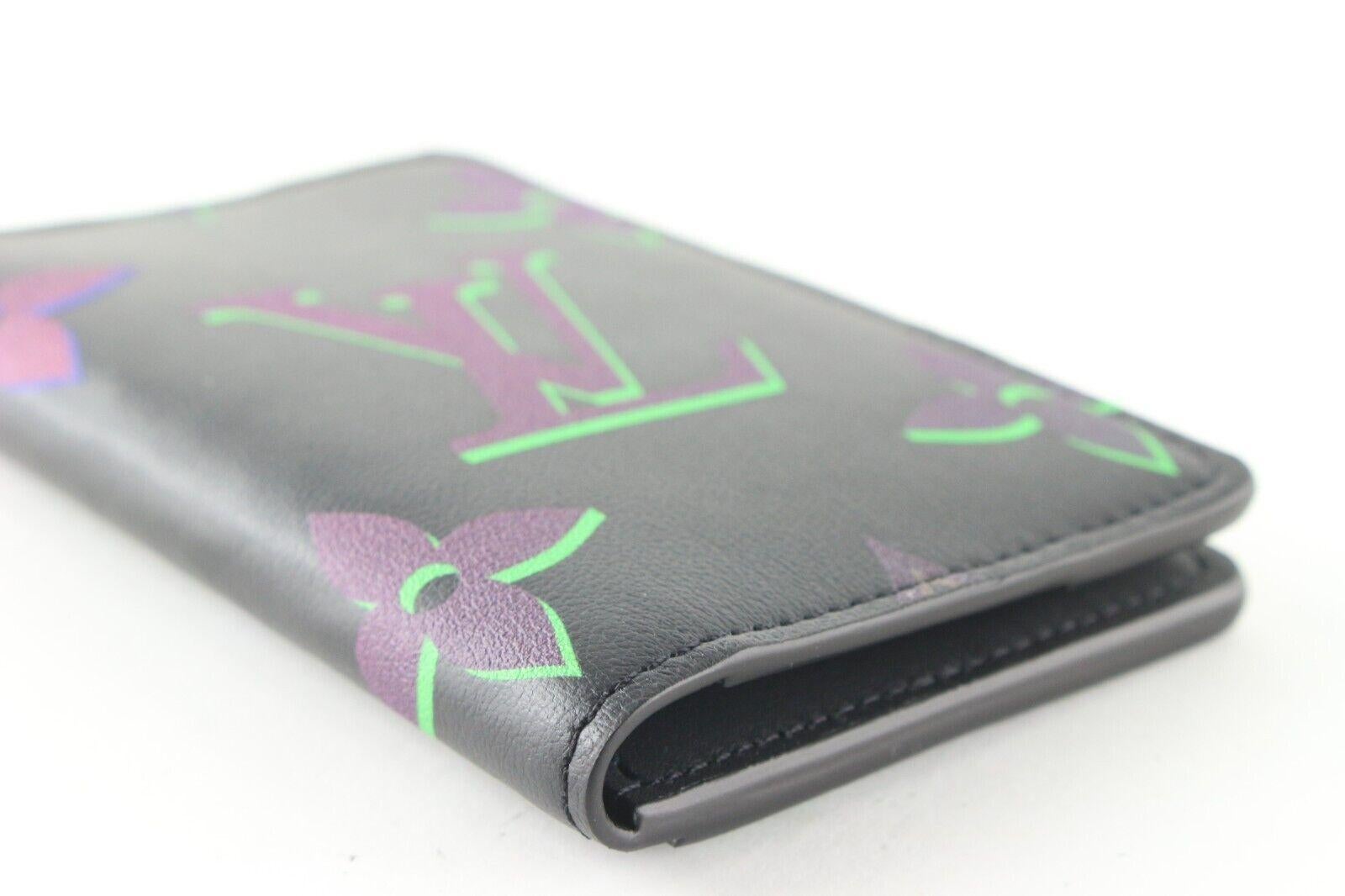 Louis Vuitton Black Leather Monogram Spotlight Pocket Organizer Wallet 4LV517S 6