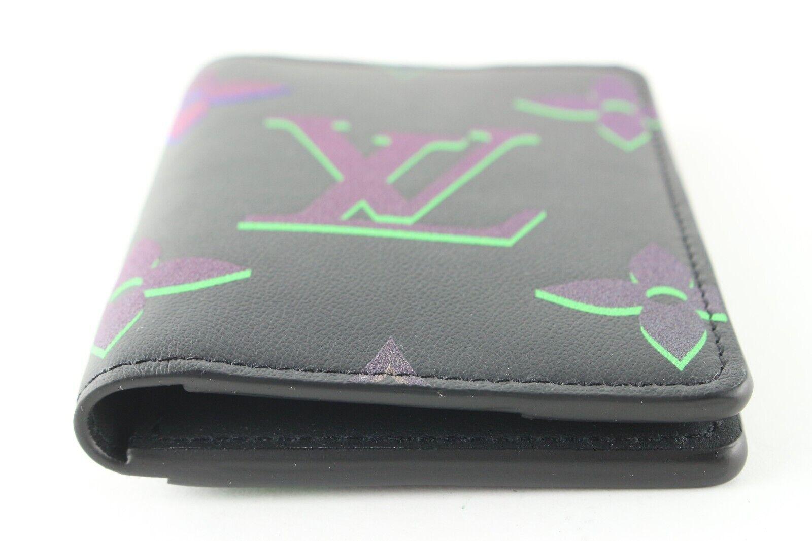 Louis Vuitton Black Leather Monogram Spotlight Pocket Organizer Wallet 4LV517S In New Condition For Sale In Dix hills, NY