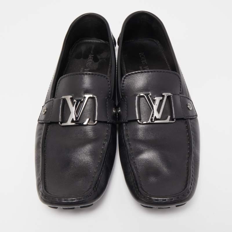 Louis Vuitton Black Leather Monte Carlo Loafers  In Good Condition In Dubai, Al Qouz 2