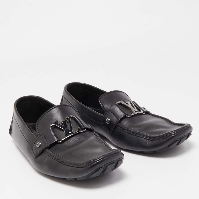 Louis Vuitton Black Leather Monte Carlo Loafers  1