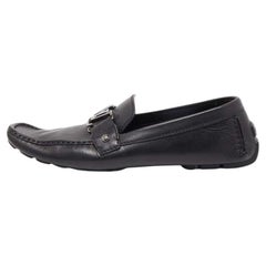 Used Louis Vuitton Black Leather Monte Carlo Loafers 