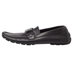 Louis Vuitton Black Leather Monte Carlo Loafers Size 40