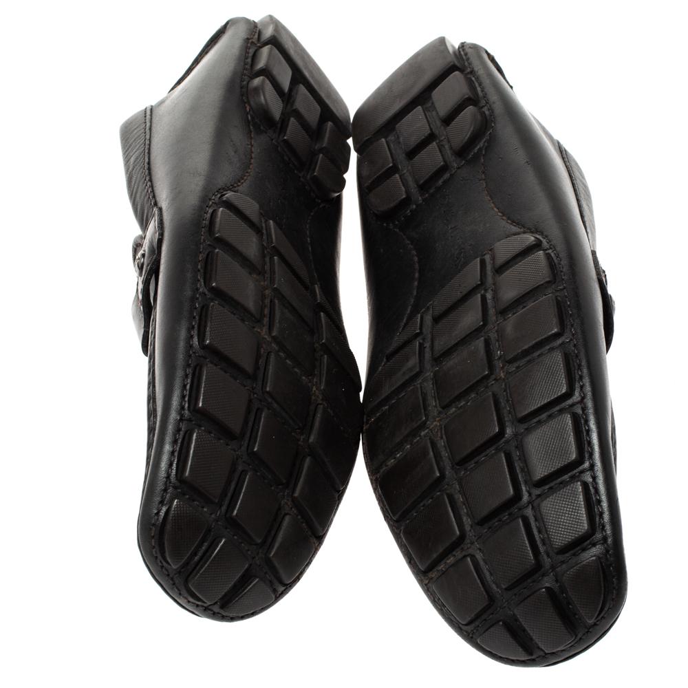 Men's Louis Vuitton Black Leather Monte Carlo Loafers Size 40.5