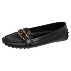 Louis Vuitton Black Leather Monte Carlo Slip On Loafers Size 41 Louis  Vuitton