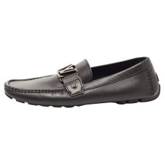 Louis Vuitton Black Leather Monte Carlo Loafers Size 42