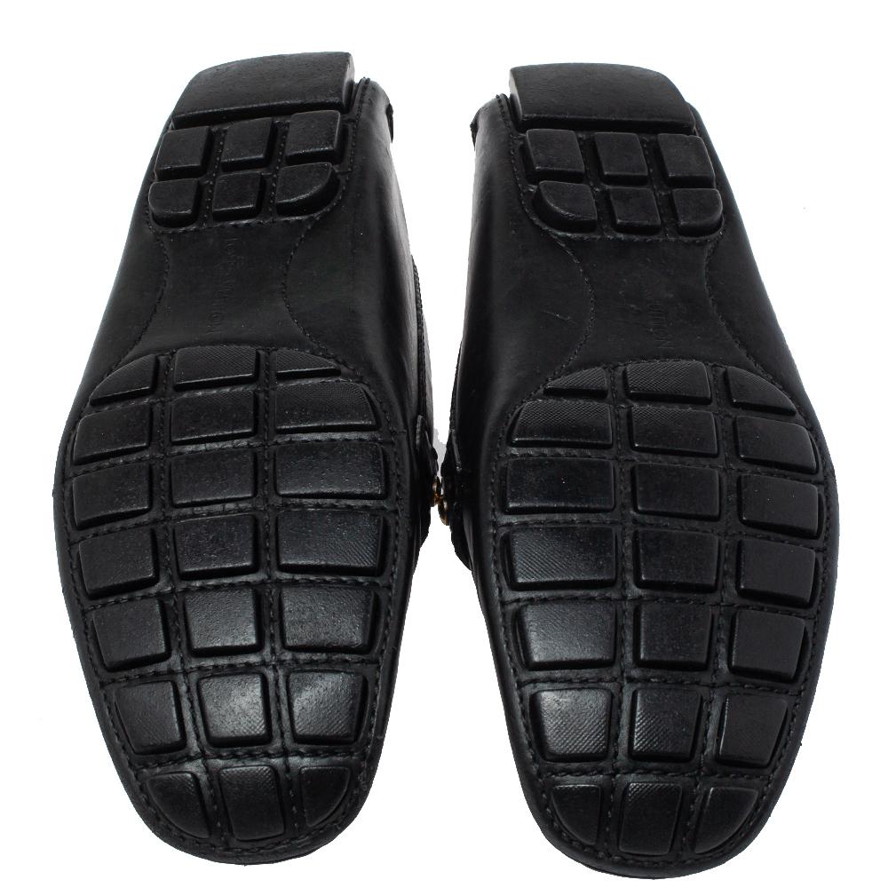 Men's Louis Vuitton Black Leather Monte Carlo Loafers Size 42.5