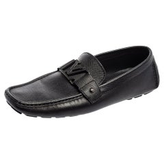 Louis Vuitton Black Leather Monte Carlo Loafers Size 42.5