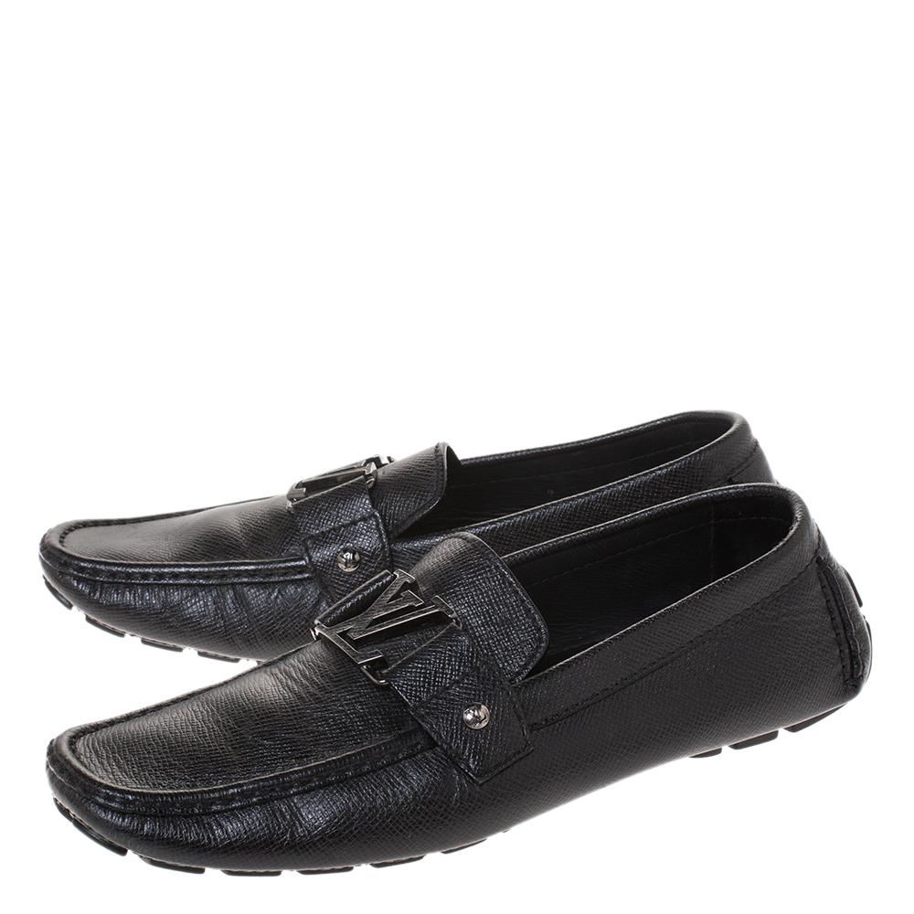 Louis Vuitton Black Leather Monte Carlo Loafers Size 43 2