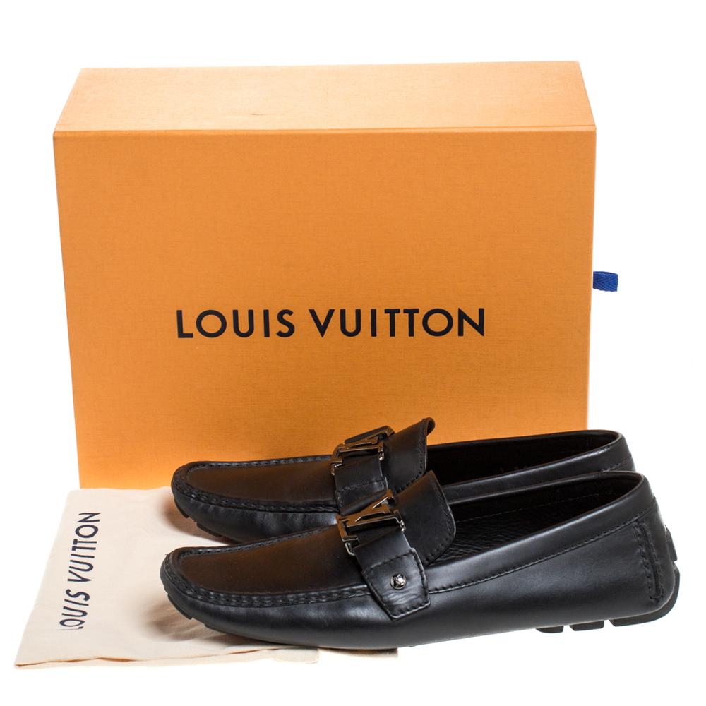 Louis Vuitton Black Leather Monte Carlo Loafers Size 43 4