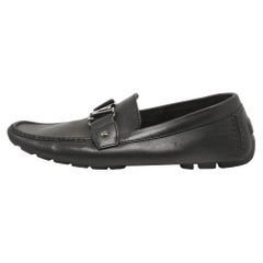 Louis Vuitton Black Leather Monte Carlo Loafers Size 43.5