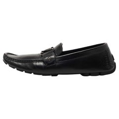 Louis Vuitton Black Leather Monte Carlo Loafers Size 43.5