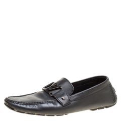 Louis Vuitton Black Leather Monte Carlo Loafers Size 44