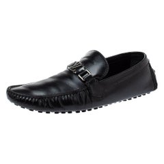 Louis Vuitton Black Leather Monte Carlo Loafers Size 45