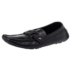 Louis Vuitton Black Leather Monte Carlo Slip on Loafer Size 44