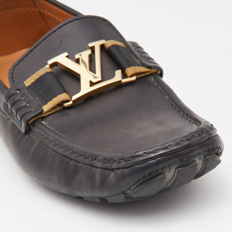 Louis Vuitton Blue Leather Ribbon Monte Carlo Slip On Loafers Size 42.5 Louis  Vuitton