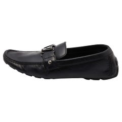 AUTHENTIC LOUIS VUITTON PATENT LEATHER MONTE CARLO SHINY BLACK LOAFERS 8  SHOES