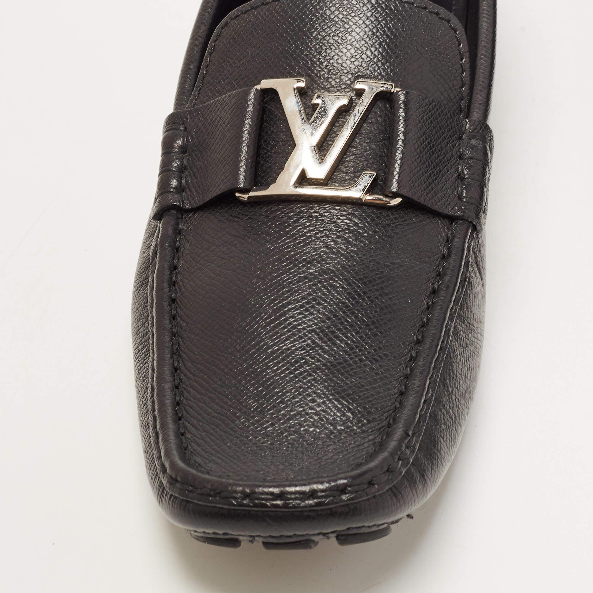 Louis Vuitton Black Leather Monte Carlo Slip On Loafers Size 43.5 2