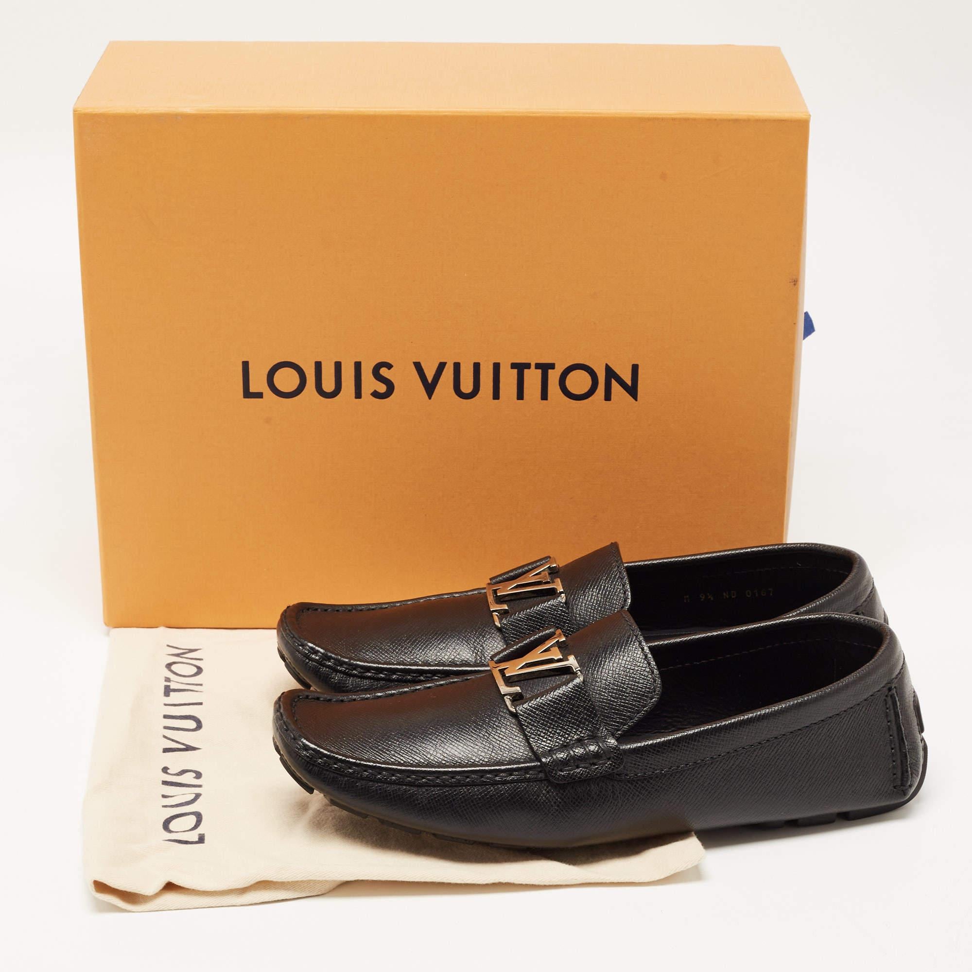 Louis Vuitton Black Leather Monte Carlo Slip On Loafers Size 43.5 4