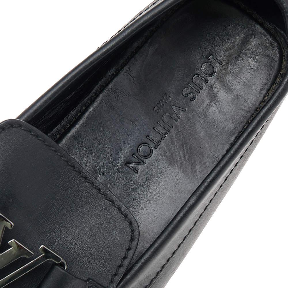 Louis Vuitton Black Leather Monte Carlo Slip on Loafers Size 45 1