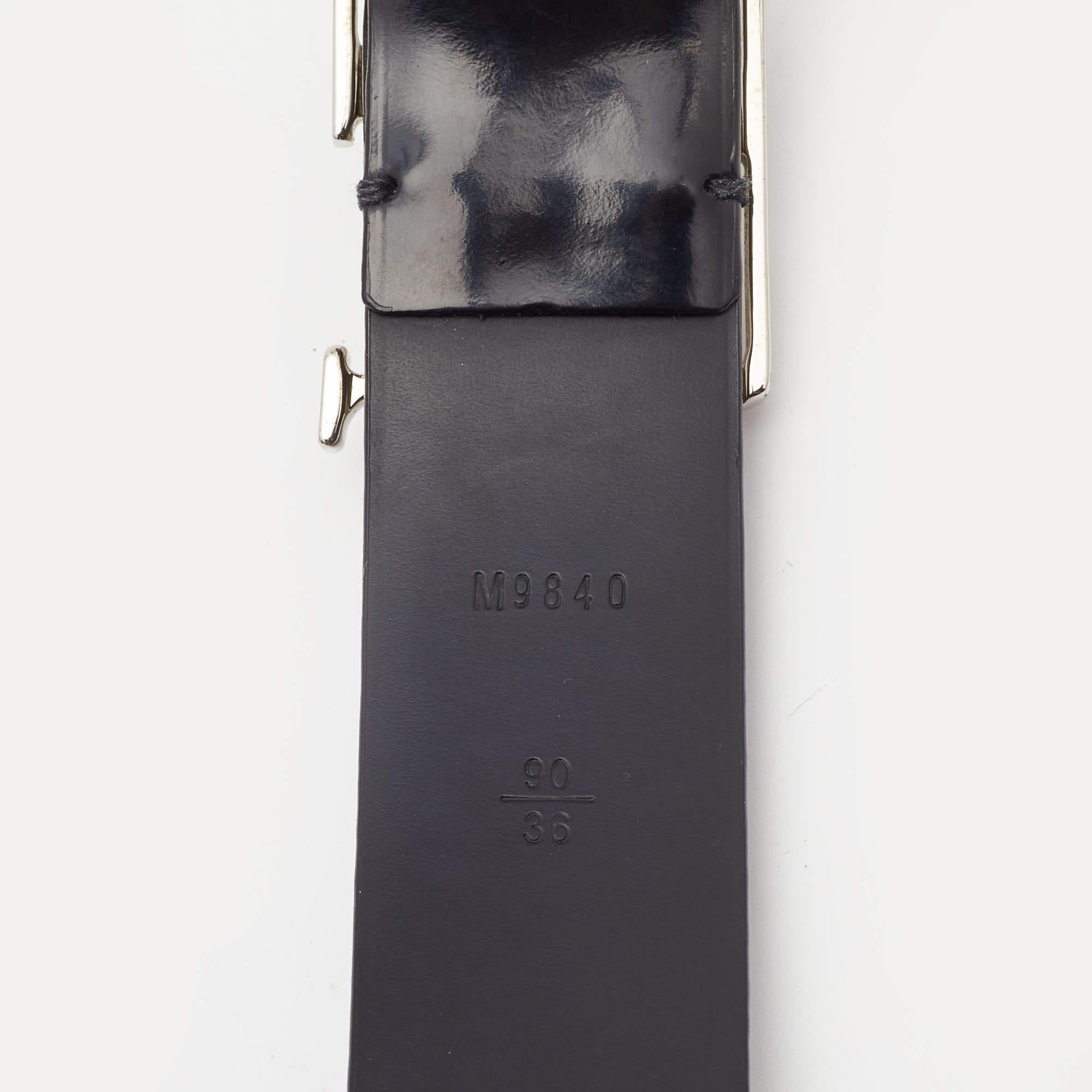 Louis Vuitton Black Leather Neogram Belt 90CM 1