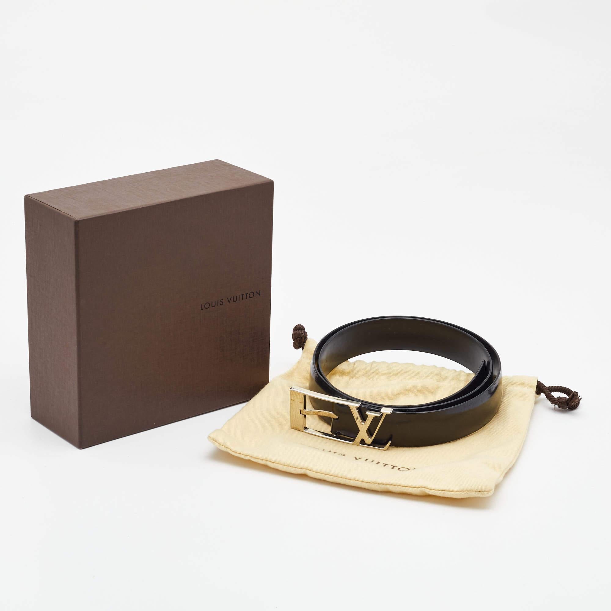 Louis Vuitton Black Leather Neogram Belt 90CM 2