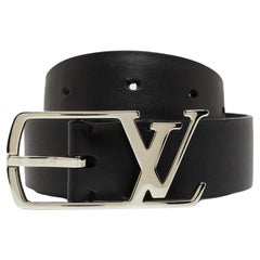 Louis Vuitton Black Leather Neogram Belt 90CM