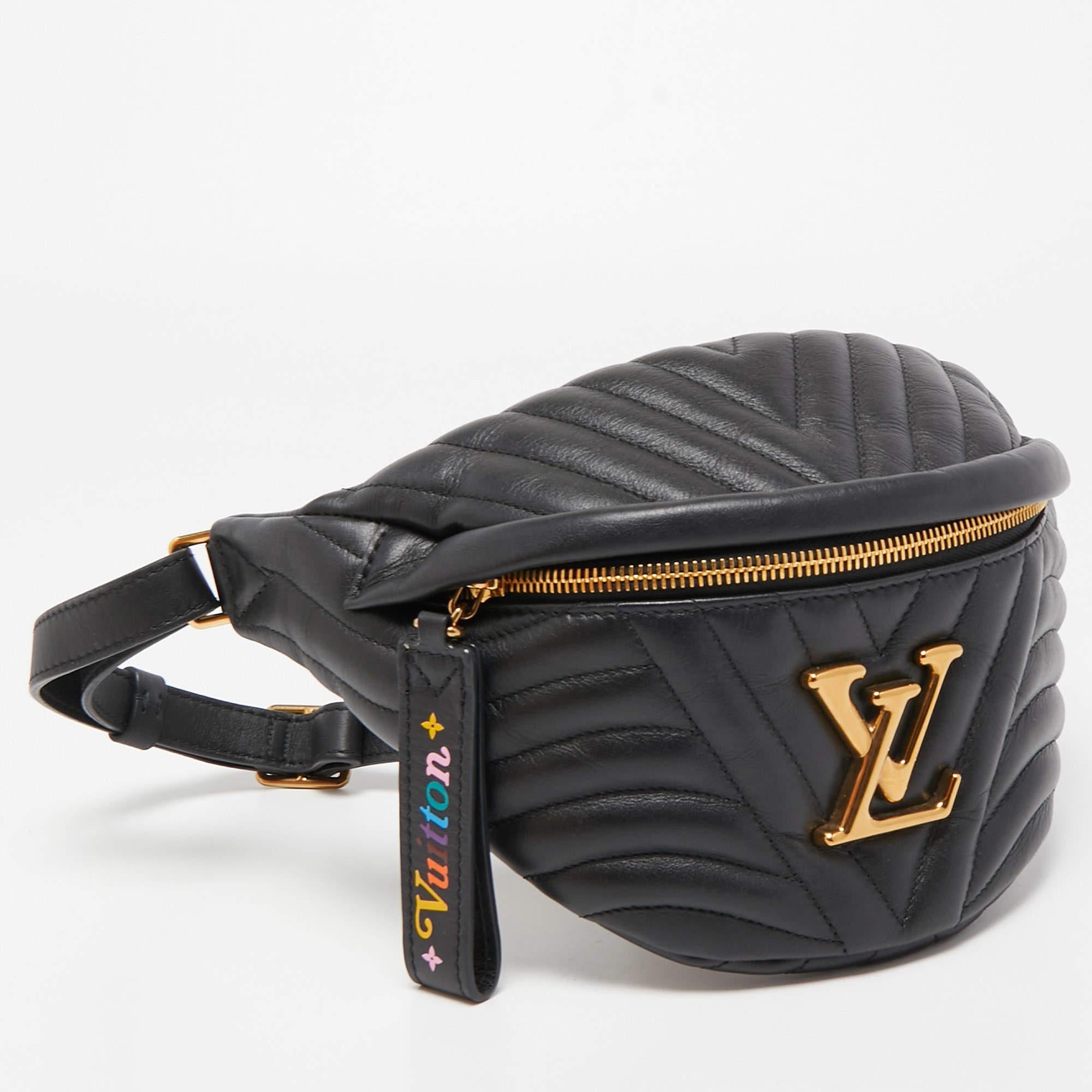 Louis Vuitton Black Leather New Wave Belt Bag In Excellent Condition In Dubai, Al Qouz 2