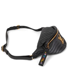 LOUIS VUITTON black leather NEW WAVE BUMBAG Belt Bag